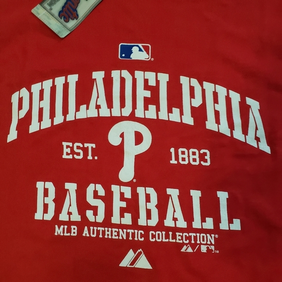 Majestic MLB T Shirt Philadelphia Baseball Double Header Will Evan 2011 Mens M - Picture 7 of 9
